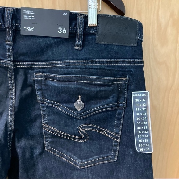 SILVER JEANS Zac  36 x 32 Relaxed Fit Size Jeans NWT - Picture 5 of 8